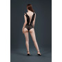 Боді Moonlight Model 11 XS-L Black, глибоке декольте, вставки з великої сітки з боків, імітація трусиків-бразиліана