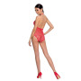 Бодістокінг у велику сітку Passion BS087 red, відкрита спина, халтер, з доступом