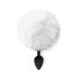 Силіконова анальна пробка М Art of Sex - Silicone Bunny Tails Butt plug White, діаметр 3,5 см