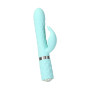 Розкішний кролик з ротацією та вібрацією Pillow Talk Lively Teal, кристал Сваровскі, потрійний відросток