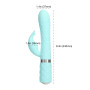 Розкішний кролик з ротацією та вібрацією Pillow Talk Lively Teal, кристал Сваровскі, потрійний відросток