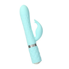 Розкішний кролик з ротацією та вібрацією Pillow Talk Lively Teal, кристал Сваровскі, потрійний відросток