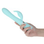 Розкішний кролик з ротацією та вібрацією Pillow Talk Lively Teal, кристал Сваровскі, потрійний відросток