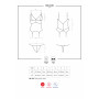 Сатиновий мереживний корсет Obsessive 810-COR-1 babydoll & thong L/XL, чорний, корсет, танга