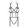 Боді зі стреп із доступом Obsessive Badossa crotchless teddy S/M, чорний