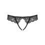 Мереживні танга з доступом Obsessive Contica crothchles thong S/M, чорні