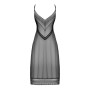 Напівпрозора довга сорочка Obsessive Estiqua chemise M/L, чорний, асиметричний крій