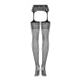 Сітчасті панчохи-стокінги з імітацією гартерів Obsessive Garter stockings S500S/M/L, чорні, з доступ