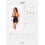 Напівпрозора сорочка з відкритими грудьми Obsessive Lacrisia chemise XL/2XL, чорна, з чокером