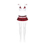 Еротичний костюм школярки з мініспідницею Obsessive Schooly 5pcs costume S/M, біло-червоний, топ, сп