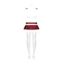 Еротичний костюм школярки з мініспідницею Obsessive Schooly 5pcs costume S/M, біло-червоний, топ, сп