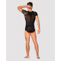 Чоловіча напівпрозора футболка з орнаментом Obsessive T102 T-shirt S/M/L, чорна