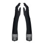 Високі рукавички з каменями та мереживом Obsessive Miamor gloves, black