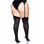 Щільні непрозорі панчохи Leg Avenue Nylon Thigh Highs Black, plus size