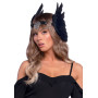 Пов’язка на голову з крилами Leg Avenue Feather headband Black, пір’я та натуральна шкіра