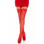 Панчохи-сітка з атласним бантиком Leg Avenue Fishnet Thigh Highs With Bow Red, one size