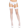 Панчохи-сітка зі швом Leg Avenue Backseam Thigh Highs White, one size