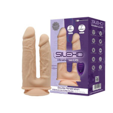 Подвійний фалоімітатор з вібрацією SilexD Double Gusto Vibro Flesh 
