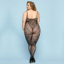 Відвертий бодістокінг JSY «Фатальна Скарлет» Plus Size, Black, імітація боді, мереживо, доступ