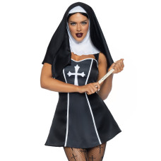 Костюм черниці Leg Avenue Naughty Nun M, сукня, головний убір
