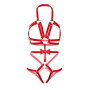 Портупея-тедді з ременів Leg Avenue Studded O-ring harness teddy L Red, екошкіра