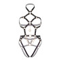 Портупея-тедді з екошкіри Leg Avenue Heart ring harness teddy M Black, підвіска-сердечко, ланцюги