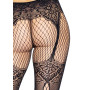 Колготки Leg Avenue Fishnet tights with back seam One size Black, задній шов, мереживо, сітка