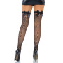 Панчохи-сітка зі швом ззаду Leg Avenue Bow back seam thigh highs One size Black, атласний бант
