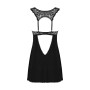 Сорочка бебі-дол з мереживом на грудях Obsessive Donna Dream babydoll M/L Black, стрінги