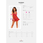 Прозора сорочка бебі-дол Obsessive Lacelove babydoll & thong XL/2XL Red, мереживо, стрінги