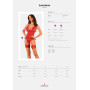 Прозорий корсет Obsessive Lacelove corset XS/S Red, мереживо, підв’язки для панчіх