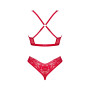 Комплект білизни Obsessive Lacelove cupless 2-pcs set M/L Red, відкритий доступ, відкриті груди