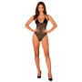 Прозоре боді Obsessive Selinne teddy XS/S Black, дрібна сітка, подвійні бретелі