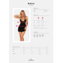 Сорочка Obsessive Selinne chemise & thong XL/2XL Black, стрінги, подвійні бретелі
