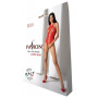Бодістокінг з імітацією корсетної шнурівки Passion BS094 One Size, red, квітковий візерунок, з доступом