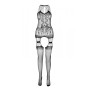Бодістокінг з безліччю бретелей Passion BS095 One Size, white, імітація пояса та панчіх, з доступом