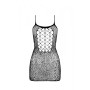 Ажурна мінісукня на тонких бретелях Passion BS096 One Size, white, плетіння на грудях