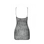 Ажурна мінісукня на тонких бретелях Passion BS096 One Size, white, плетіння на грудях