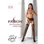 Еротичні колготки-бодістокінг з тонкими підв’язками Passion S028 One Size, black, відкритий доступ