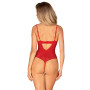 Боді з доступом Obsessive Ingridia crotchless teddy XL/2XL, червоне, відкриті груди