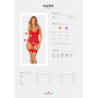 Комплект корсет та стрінги Obsessive Ingridia corset & thong XS/S, червоний