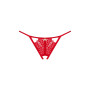 Трусики з доступом Obsessive Ingridia crotchless thong XS/S, червоні