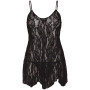 Сорочка бебі-дол Leg Avenue Rose Lace Flair Chemise Black, Queen Size