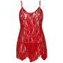 Сорочка бебі-дол Leg Avenue Rose Lace Flair Chemise Red, Queen Size