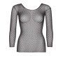 Сітчастий топ Leg Avenue Long Sleeves T-Shiets Black, One Size