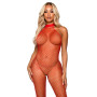 Еротичний сітчастий бодістокінг Leg Avenue Racer neck bodystocking Red