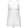 Сорочка бебі-дол Leg Avenue Floral lace babydoll & string White L, стрінги