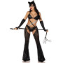 Еротичний костюм кішечки-пані Leg Avenue Mistress Kitty XS, рукавички, комбінезон, маска