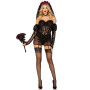 Еротичний костюм чорної нареченої Leg Avenue Heartbreak Bride S, боді, рукави, вуаль, чокер