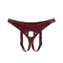Шкіряні трусики для страпона Liebe Seele Wine Red Strap on Harness, універсальний розмір